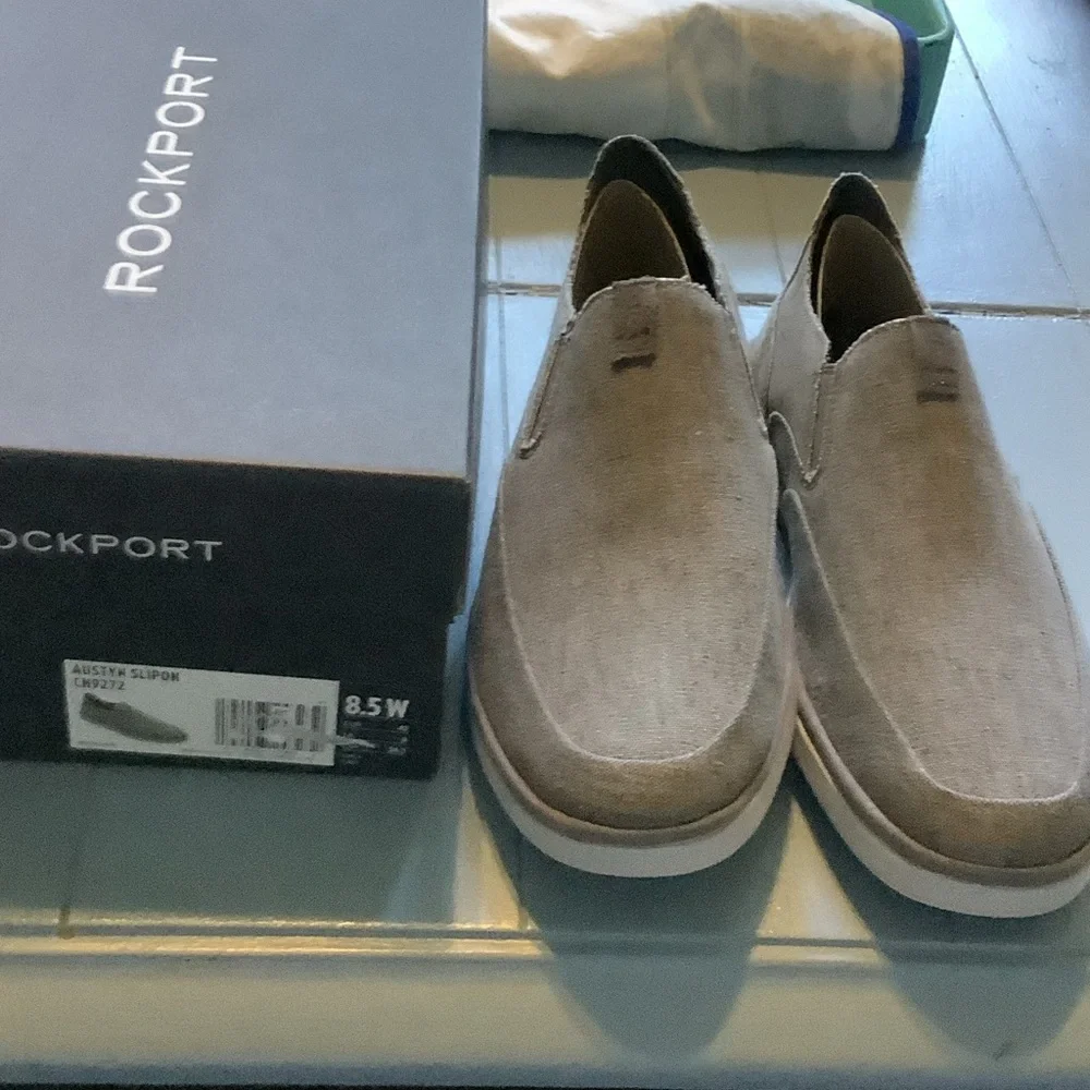 Rockport Men's Charcoal Slip-On Loafers, 8.5W Austyn‎ slip on